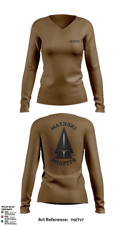 MAT3322 37311377 Women's Long Sleeve V-neck Shirt - 4