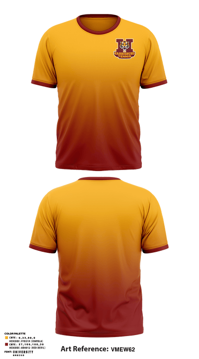 Harrisburg High School Tennis 91966565 Short Sleeve Performance Shirt - 1