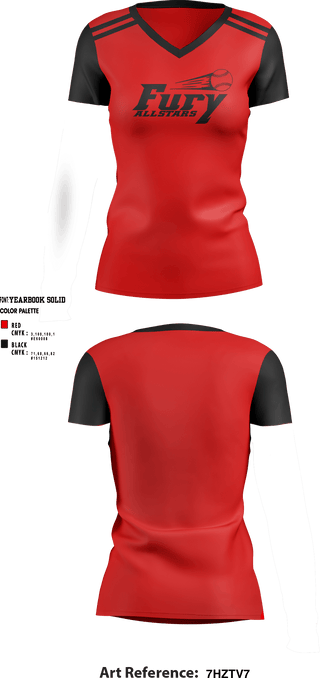 Women's Short Sleeve Vneck Shirt, Niles Township Fury, Softball, Teamtime, Team time, sublimation, custom sports apparel, team uniforms, spirit wear, spiritwear, sports uniforms, custom shirts, team store, custom team store, fundraiser sports, apparel fundraiser