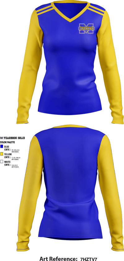 Mira Mesa High School Baseball 3312042 Women's Long Sleeve V-neck Shirt - 1