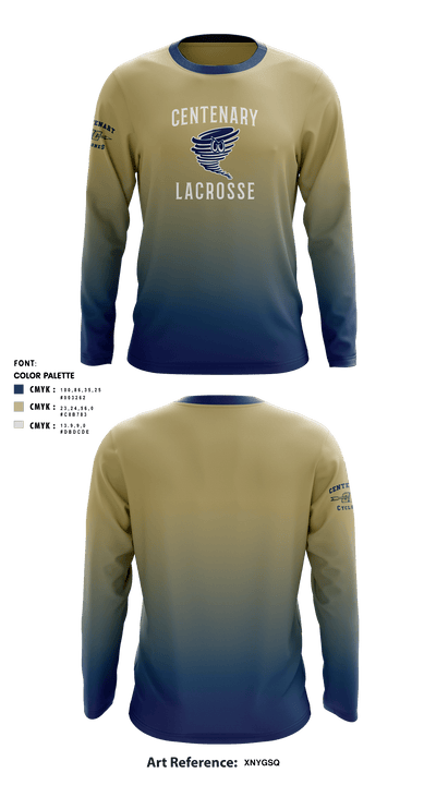 Centenary Cyclones 22275610 Long Sleeve Performance Shirt - 1