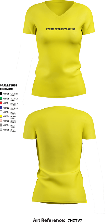 Venom Sports Training 59845358 Women's Short Sleeve V-neck Shirt - 6