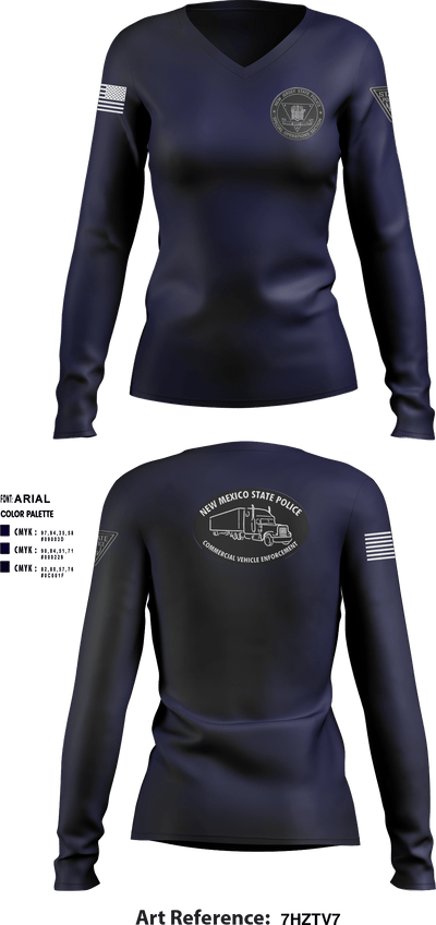 NJ State Police Commercial Vehicle Inspection Unit 62941270 Women's Long Sleeve V-neck Shirt - 1