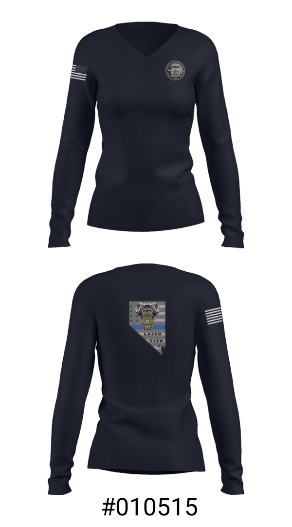 Women's Long Sleeve Vneck Shirt, , Police, Teamtime, Team time, sublimation, custom sports apparel, team uniforms, spirit wear, spiritwear, sports uniforms, custom shirts, team store, custom team store, fundraiser sports, apparel fundraiser