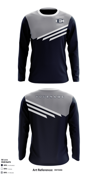 Elbert County High School Basketball 7495587 Long Sleeve Shooting Shirt - 1