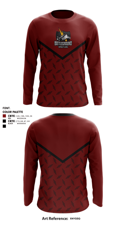 BATTLEGROUND WRESTLING 37344542 Long Sleeve Performance Shirt - 2