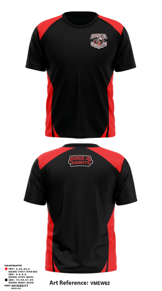 Short Sleeve Performance Shirt, Homer Jr. Knights, Men's Basketball, Teamtime, Team time, sublimation, custom sports apparel, team uniforms, spirit wear, spiritwear, sports uniforms, custom shirts, team store, custom team store, fundraiser sports, apparel fundraiser