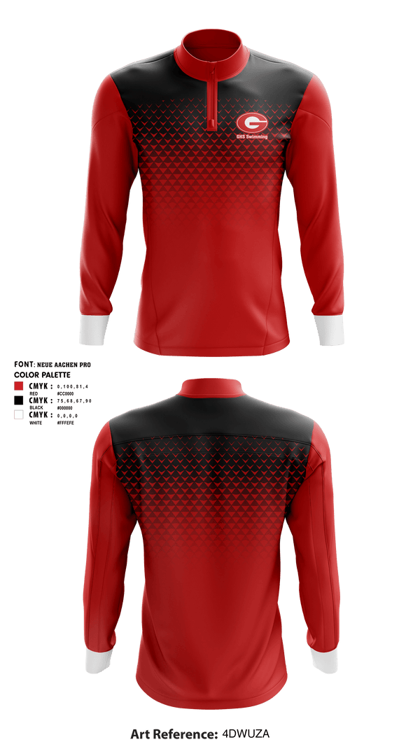 Quarter Zip Jacket, GHS Swimming, Swimming, Teamtime, Team time, sublimation, custom sports apparel, team uniforms, spirit wear, spiritwear, sports uniforms, custom shirts, team store, custom team store, fundraiser sports, apparel fundraiser