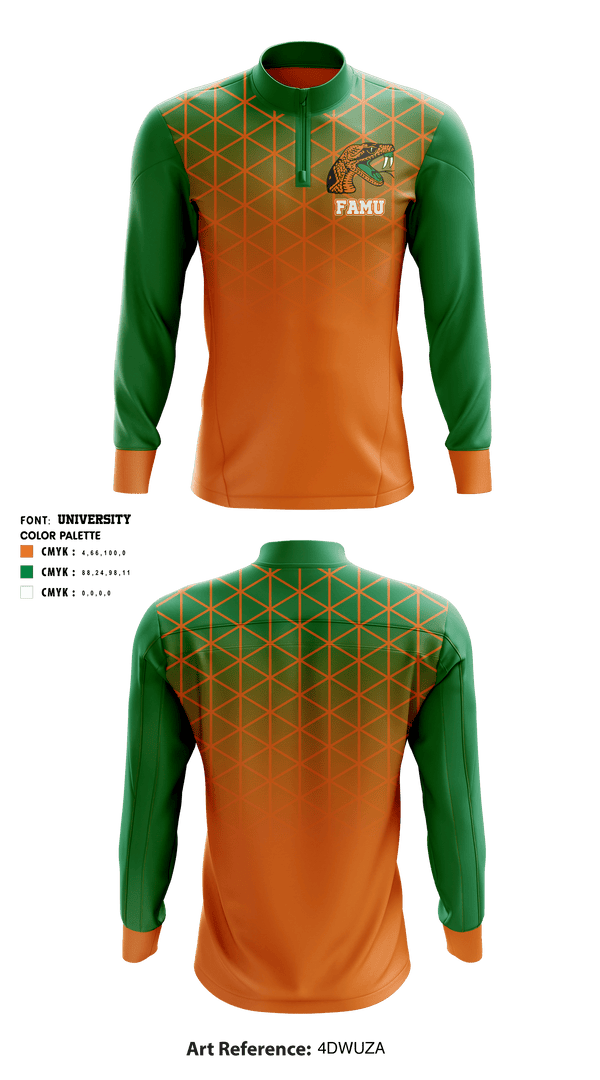 Quarter Zip Jacket, FAMU Basketball, Men's Basketball, Teamtime, Team time, sublimation, custom sports apparel, team uniforms, spirit wear, spiritwear, sports uniforms, custom shirts, team store, custom team store, fundraiser sports, apparel fundraiser