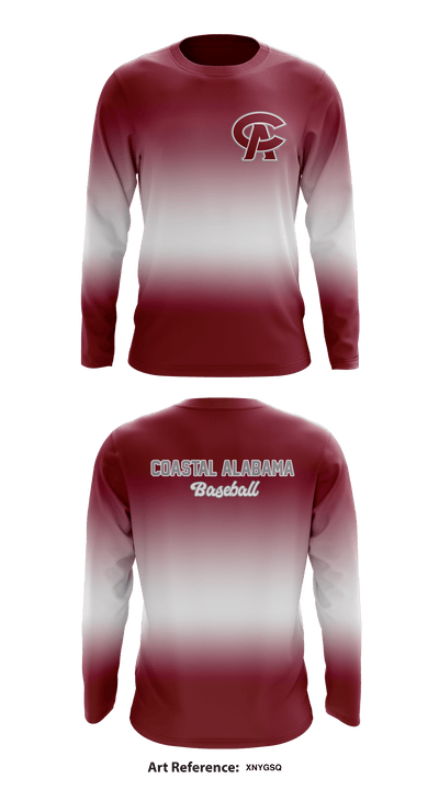 Coastal Alabama Baseball 56455274 Long Sleeve Performance Shirt - 1