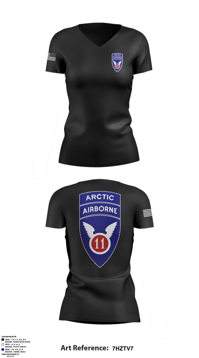 11th Airborne Division 20020731 Women's Short Sleeve V-neck Shirt - 1