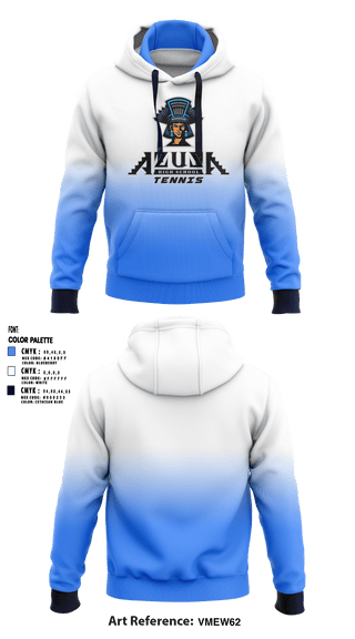 Hoodie, Azusa High School Tennis, Tennis, Teamtime, Team time, sublimation, custom sports apparel, team uniforms, spirit wear, spiritwear, sports uniforms, custom shirts, team store, custom team store, fundraiser sports, apparel fundraiser