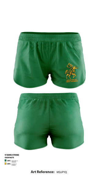Women's Shorts, Harvest Baptist Temple Crusaders, Spirit Store, Teamtime, Team time, sublimation, custom sports apparel, team uniforms, spirit wear, spiritwear, sports uniforms, custom shirts, team store, custom team store, fundraiser sports, apparel fundraiser