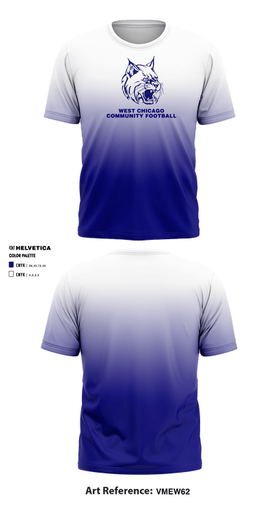 West Chicago Community High School Football 91799340 Short Sleeve Performance Shirt - 1