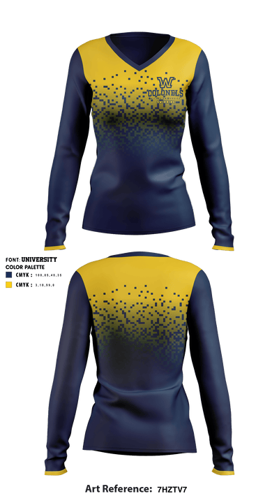 Wilkes University Swimming 33902345 Women's Long Sleeve V-neck Shirt - 1