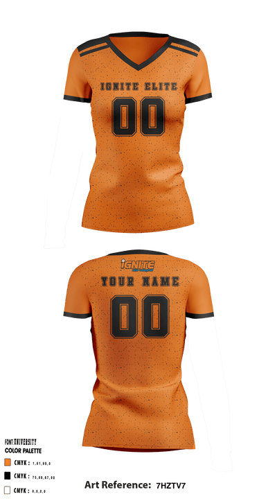 Ignite Elite Volleyball 93841620 Women's Short Sleeve V-neck Shirt - 1