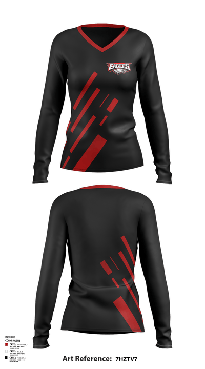 Del City High School Softball 8792738 Women's Long Sleeve V-neck Shirt - 1