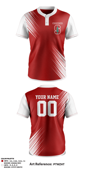 Two Button Softball Jersey, Go Stanford, Spirit Store, Teamtime, Team time, sublimation, custom sports apparel, team uniforms, spirit wear, spiritwear, sports uniforms, custom shirts, team store, custom team store, fundraiser sports, apparel fundraiser