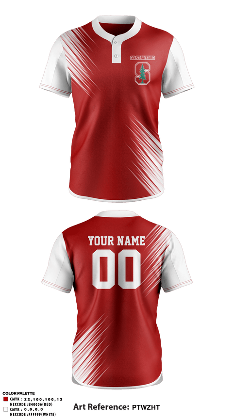 Two Button Softball Jersey, Go Stanford, Spirit Store, Teamtime, Team time, sublimation, custom sports apparel, team uniforms, spirit wear, spiritwear, sports uniforms, custom shirts, team store, custom team store, fundraiser sports, apparel fundraiser