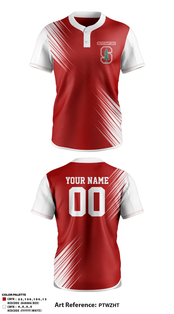 Two Button Softball Jersey, Go Stanford, Spirit Store, Teamtime, Team time, sublimation, custom sports apparel, team uniforms, spirit wear, spiritwear, sports uniforms, custom shirts, team store, custom team store, fundraiser sports, apparel fundraiser