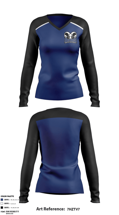 Newton High School Volleyball 83491187 Women's Long Sleeve V-neck Shirt - 1