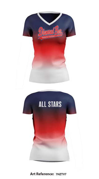 Women's Short Sleeve Vneck Shirt, Diamond Bar Girls Softball, Softball, Teamtime, Team time, sublimation, custom sports apparel, team uniforms, spirit wear, spiritwear, sports uniforms, custom shirts, team store, custom team store, fundraiser sports, apparel fundraiser