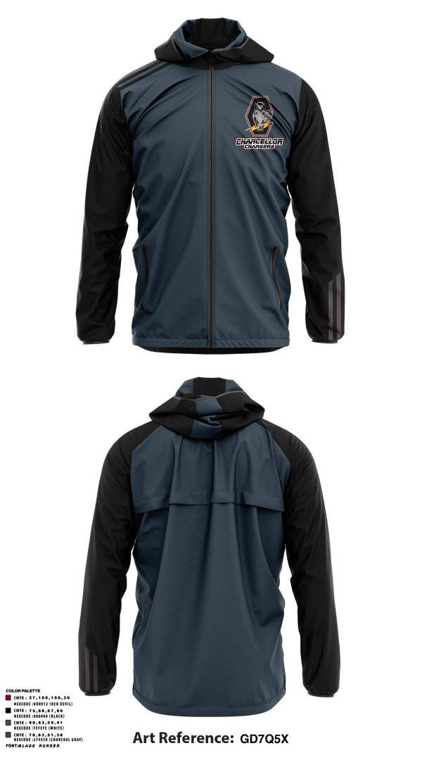 Windbreaker, Chancellor Chargers, Wrestling, Teamtime, Team time, sublimation, custom sports apparel, team uniforms, spirit wear, spiritwear, sports uniforms, custom shirts, team store, custom team store, fundraiser sports, apparel fundraiser