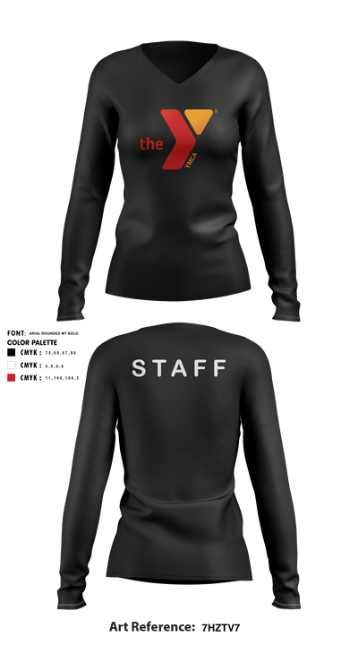YMCA of Greater Louisville Youth Sports 46838462 Women's Long Sleeve V-neck Shirt - 3