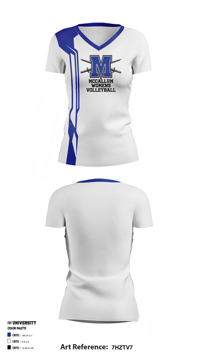 McCallum High School women's volleyball 71374557 Women's Short Sleeve V-neck Shirt - 2