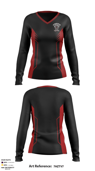 Women's Long Sleeve Vneck Shirt, Dundee Ridge Middle School Volleyball, Women's Volleyball, Teamtime, Team time, sublimation, custom sports apparel, team uniforms, spirit wear, spiritwear, sports uniforms, custom shirts, team store, custom team store, fundraiser sports, apparel fundraiser