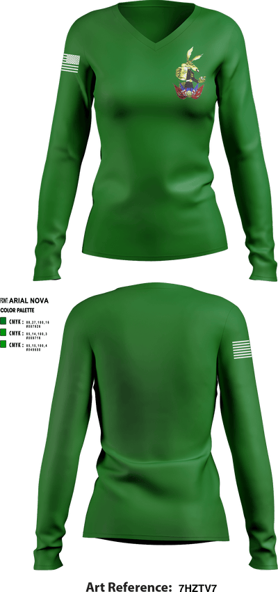 HMLA-775 37521148 Women's Long Sleeve V-neck Shirt - 1