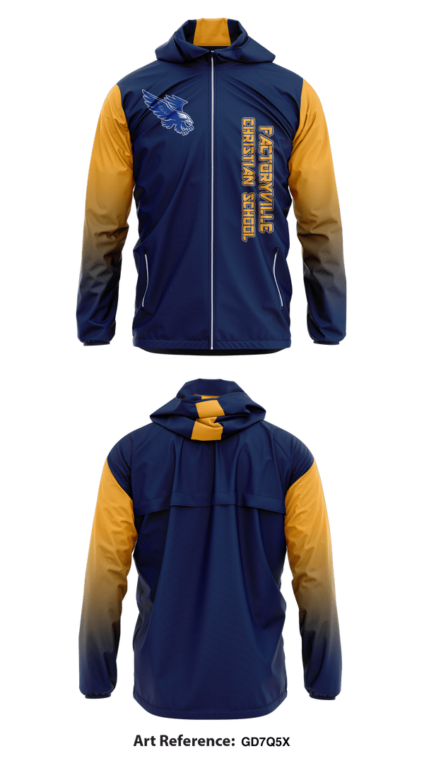 Windbreaker, Factoryville Christian School, School Spirit Store, Teamtime, Team time, sublimation, custom sports apparel, team uniforms, spirit wear, spiritwear, sports uniforms, custom shirts, team store, custom team store, fundraiser sports, apparel fundraiser