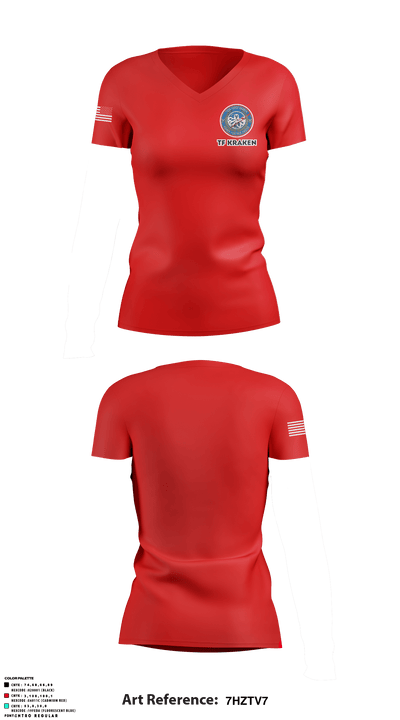 TF Kraken 9944136 Women's Short Sleeve V-neck Shirt - 2