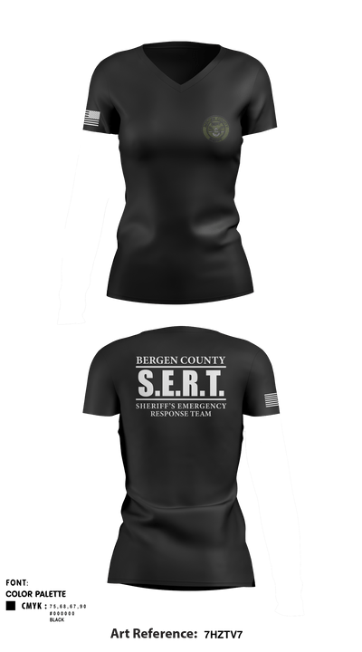 Sheriff’s Emergency Response Team 83392205 Women's Short Sleeve V-neck Shirt - 1