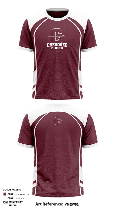 Cherokee Middle School Cheer 2245700 Short Sleeve Performance Shirt - 1