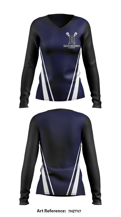 Dallastown Women's Lacrosse 9053051 Women's Long Sleeve V-neck Shirt - 1