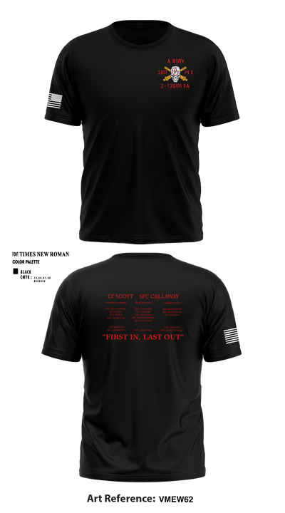 3RD PLT A BTRY 2-130TH FA 81663306 Short Sleeve Performance Shirt - 7