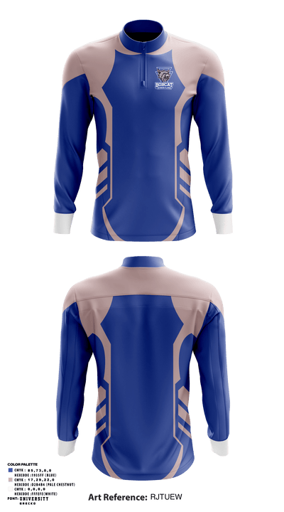 Berryville Bobcat Youth Wrestling Club 45653390 Quarter Zip Jacket - 1