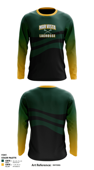 Mar Vista lacrosse 64018254 Long Sleeve Performance Shirt - 6