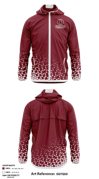 Windbreaker, Ossining Senior High School Swimming, School Spirit Store, Teamtime, Team time, sublimation, custom sports apparel, team uniforms, spirit wear, spiritwear, sports uniforms, custom shirts, team store, custom team store, fundraiser sports, apparel fundraiser