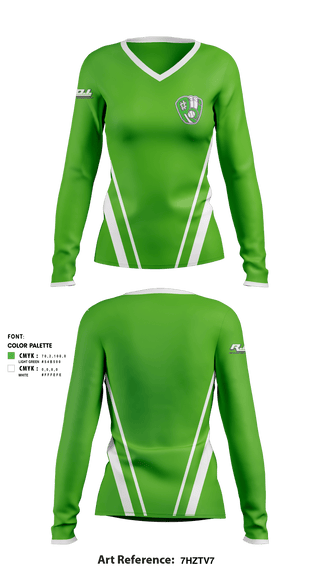 Women's Long Sleeve Vneck Shirt, ROI Fastpitch, Softball, Teamtime, Team time, sublimation, custom sports apparel, team uniforms, spirit wear, spiritwear, sports uniforms, custom shirts, team store, custom team store, fundraiser sports, apparel fundraiser
