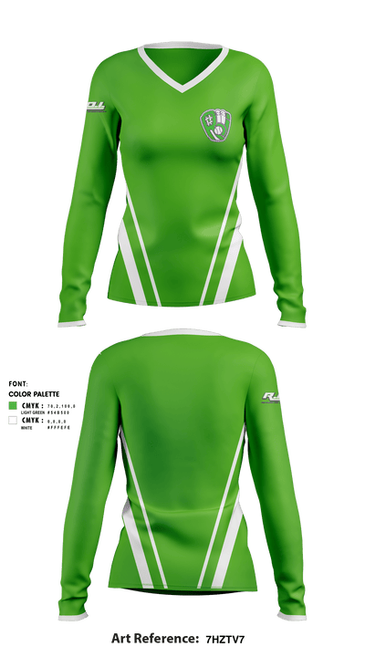 ROI Fastpitch 46913855 Women's Long Sleeve V-neck Shirt - 1