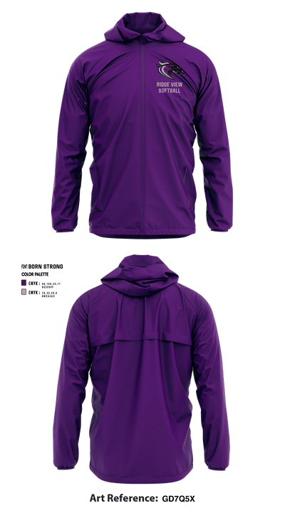 Ridge View High School Softball 65989239 Windbreaker - 1