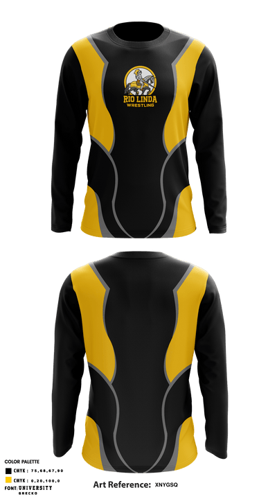 Rio Linda High School Wrestling 69384495 Long Sleeve Performance Shirt - 1