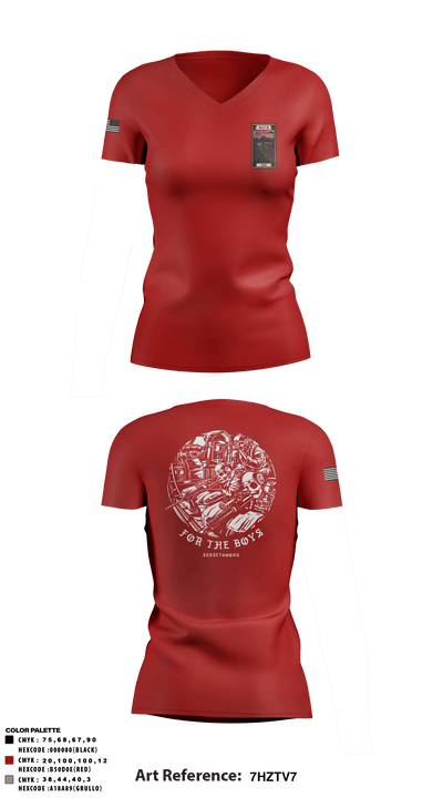 3rd Battalion 7th Special Forces 91143521 Women's Short Sleeve V-neck Shirt - 2