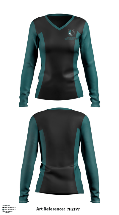 Westminster High School Cheer 70237179 Women's Long Sleeve V-neck Shirt - 1