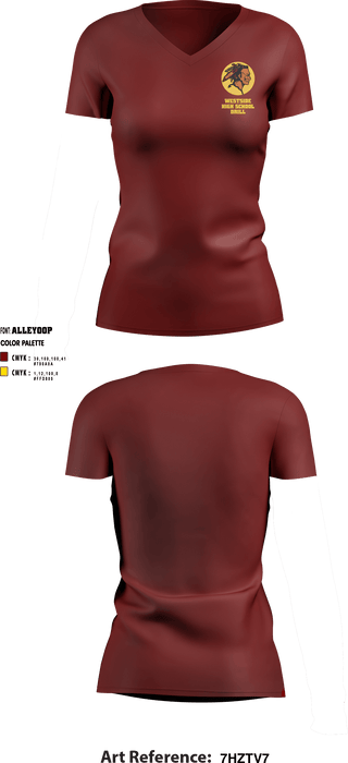 Women's Short Sleeve Vneck Shirt, Westside High School Drill, Spirit Store, Teamtime, Team time, sublimation, custom sports apparel, team uniforms, spirit wear, spiritwear, sports uniforms, custom shirts, team store, custom team store, fundraiser sports, apparel fundraiser