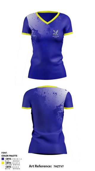 Women's Short Sleeve Vneck Shirt, Cleveland Hill High School Tennis, Tennis, Teamtime, Team time, sublimation, custom sports apparel, team uniforms, spirit wear, spiritwear, sports uniforms, custom shirts, team store, custom team store, fundraiser sports, apparel fundraiser