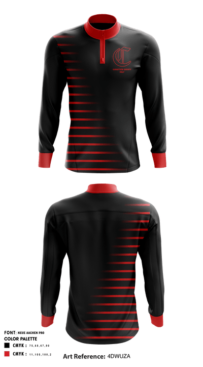Currituck County High School Golf 33640845 Quarter Zip Jacket - 1