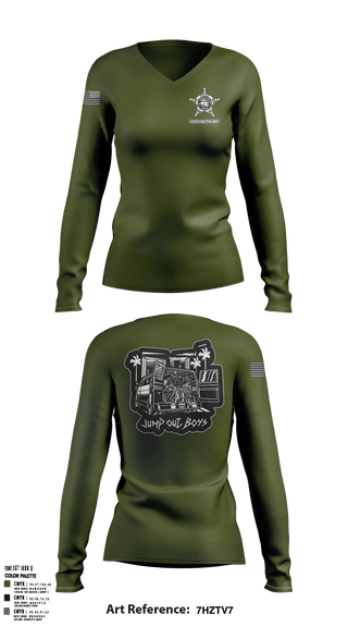 Women's Long Sleeve Vneck Shirt, JCPD Fugitive Unit, Police, Teamtime, Team time, sublimation, custom sports apparel, team uniforms, spirit wear, spiritwear, sports uniforms, custom shirts, team store, custom team store, fundraiser sports, apparel fundraiser